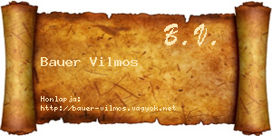 Bauer Vilmos névjegykártya